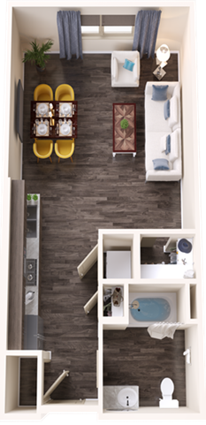 a floor plan of a two bedroom apartment at The Terra at University North Park