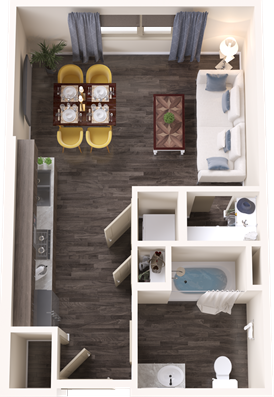 a floor plan of a two bedroom apartment at The Terra at University North Park