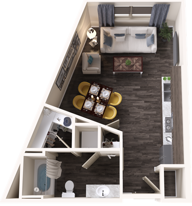 a floor plan of a two bedroom apartment at The Terra at University North Park