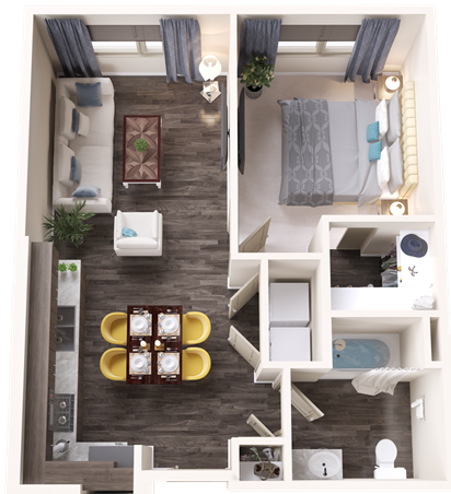 a floor plan of a two bedroom apartment at The Terra at University North Park