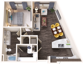 a floor plan of a two bedroom apartment at The Terra at University North Park