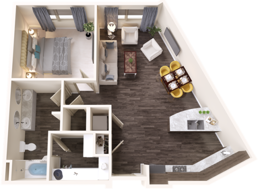 a floor plan of a two bedroom apartment at The Terra at University North Park